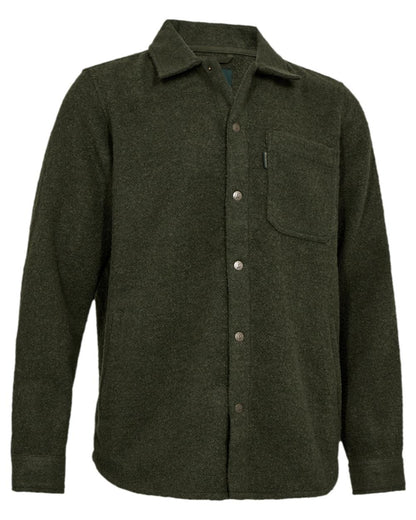 Loden Wood Coloured Deerhunter Wilder Overshirt on white background 