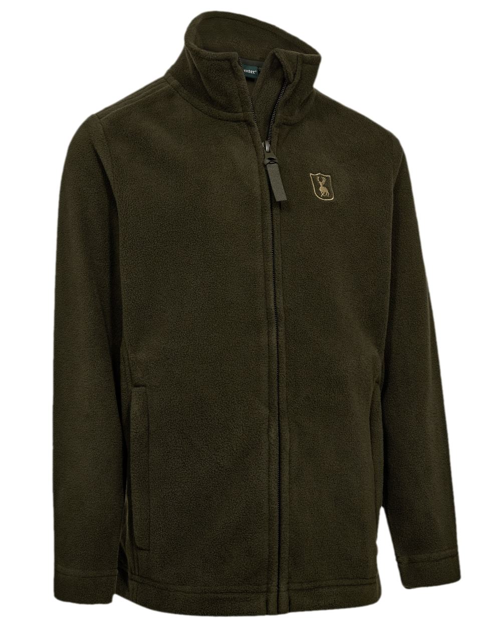 Timber Coloured Deerhunter Youth Atlas Light Fleece Jacket on white background 