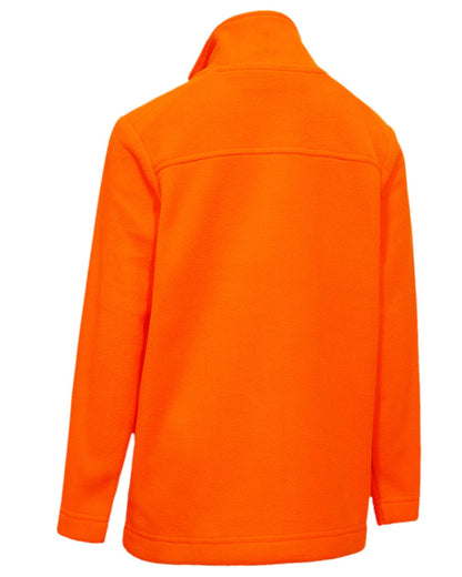 Safety Orange Coloured Deerhunter Youth Atlas Lightweight Fleece Jacket on white background 