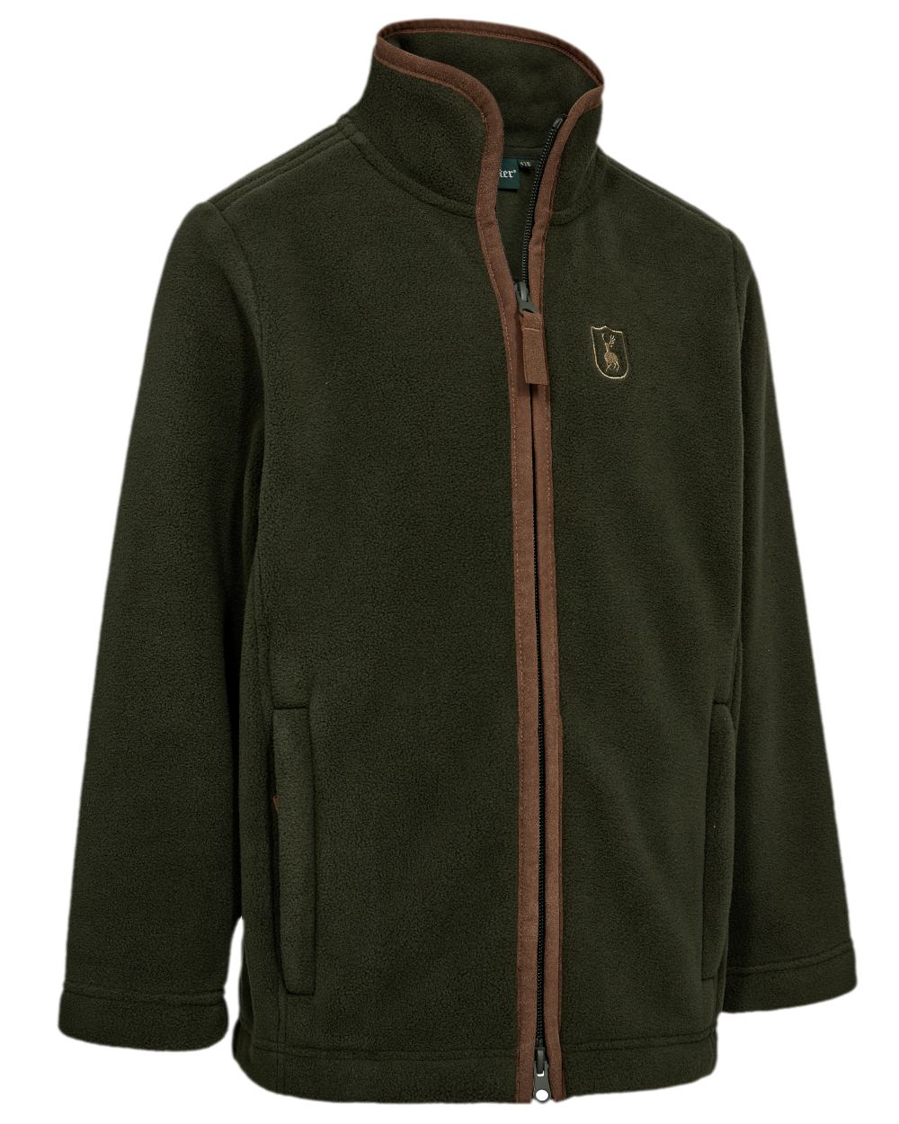 Forest Ember Coloured Deerhunter Youth Cumbria Fleece Jacket on white background 