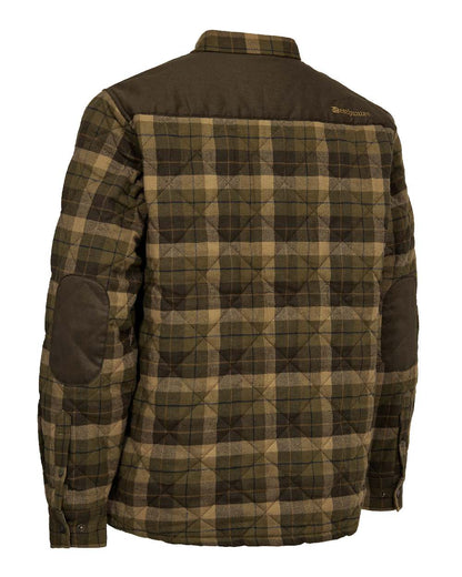 Brown Check Coloured Deerhunter Youth ELBERT Padded Shirt Jacket on White Background 