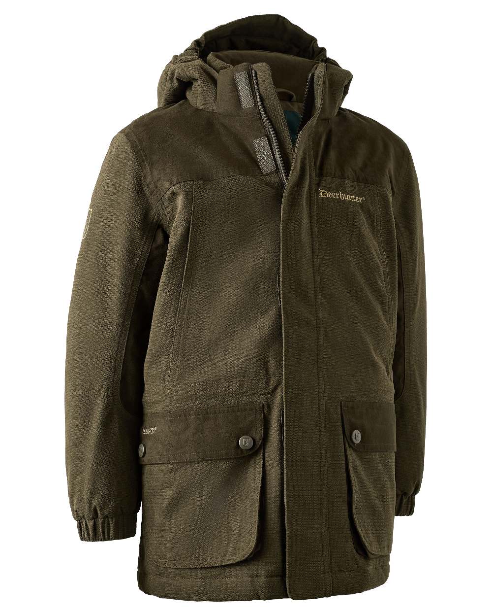 Tarmac Green coloured Deerhunter Youth Eagle Winter Jacket on white background 