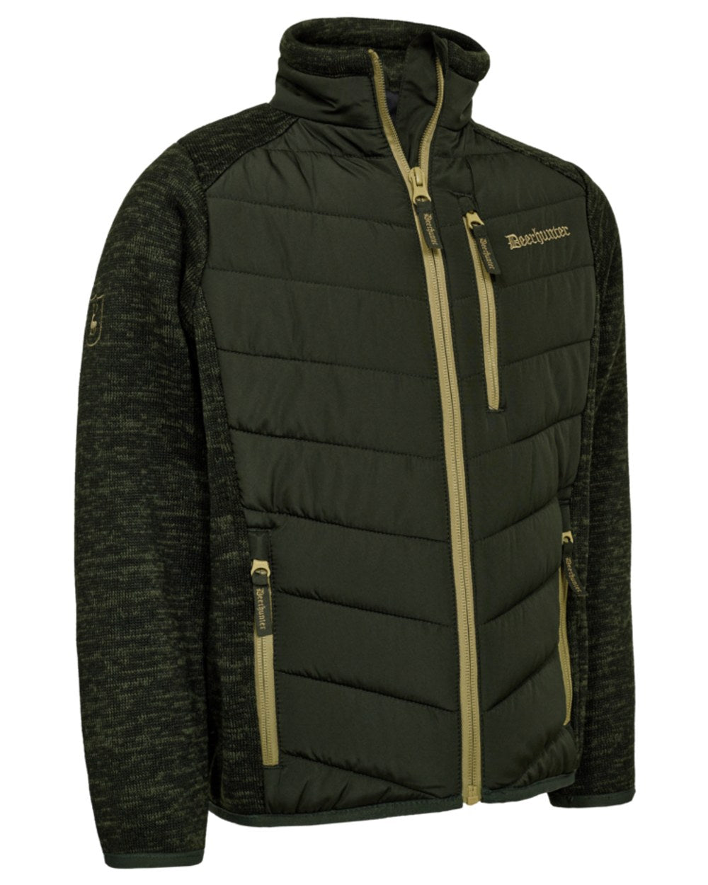 Forest Ember coloured Deerhunter Youth Moor Padded Jacket on white background 