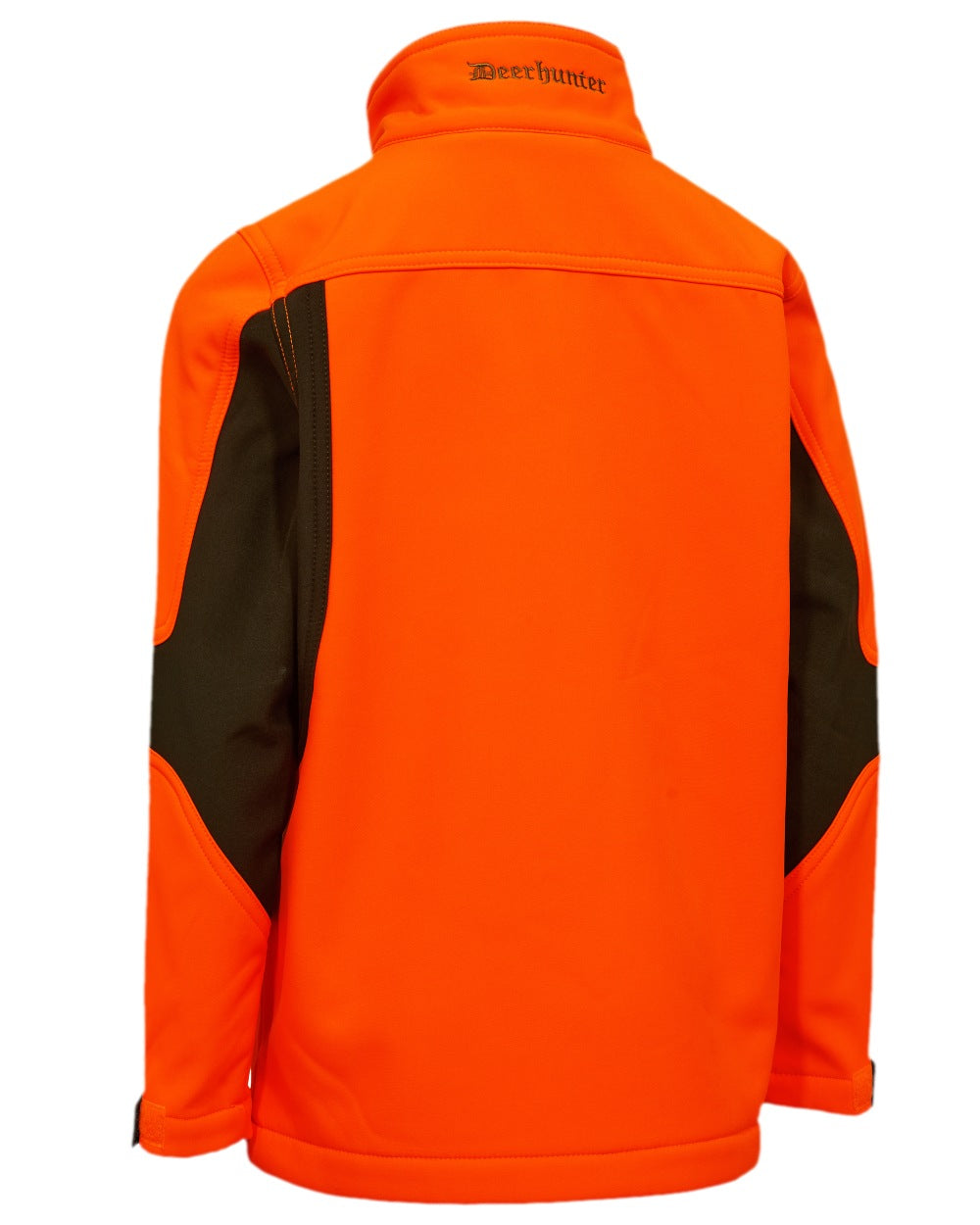Safety Orange Coloured Deerhunter Youth Rogaland Softshell Safety Jacket on white background 