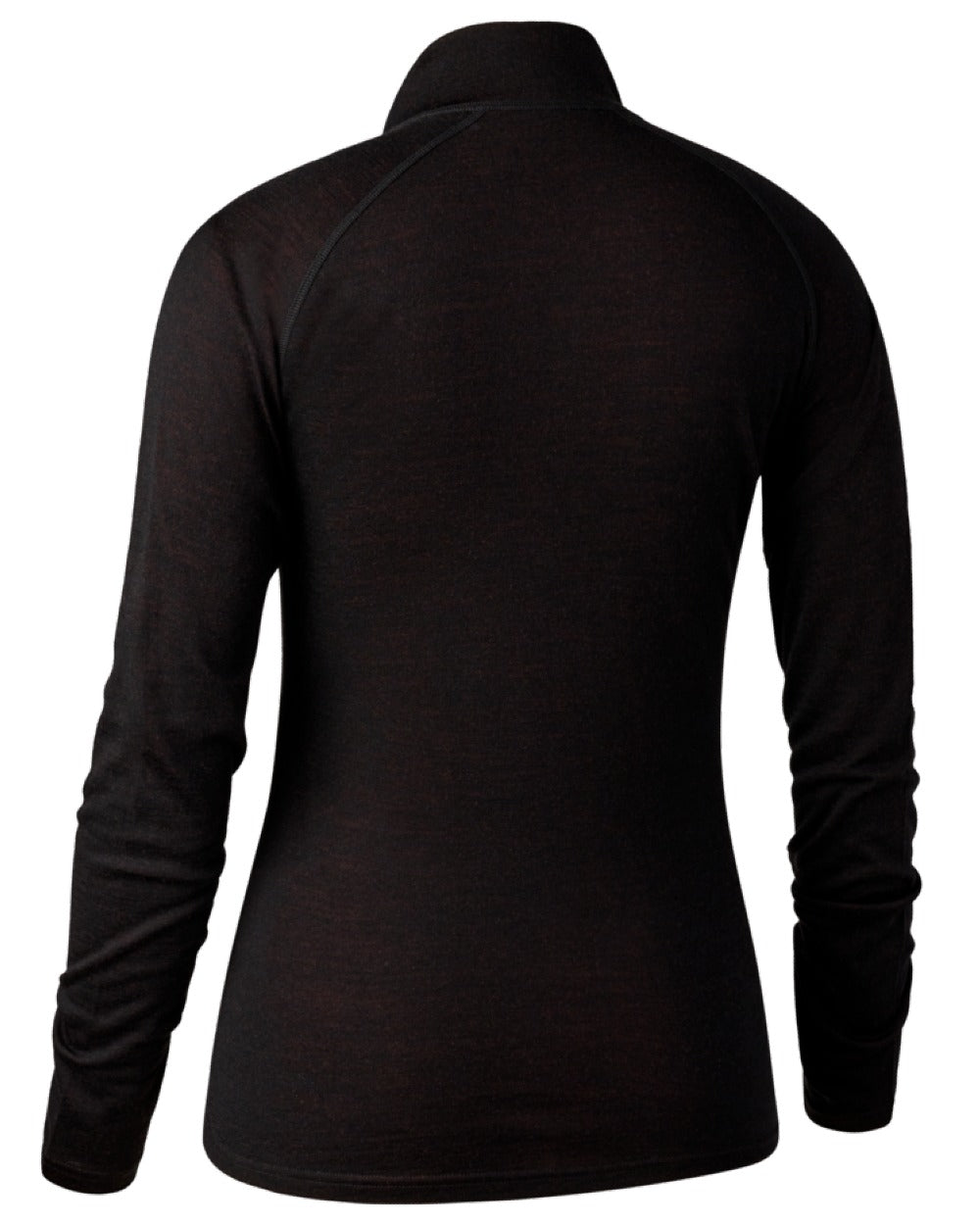 Deerhunter Lady Quinn Merino Half Zip Undershirt in Black Oak