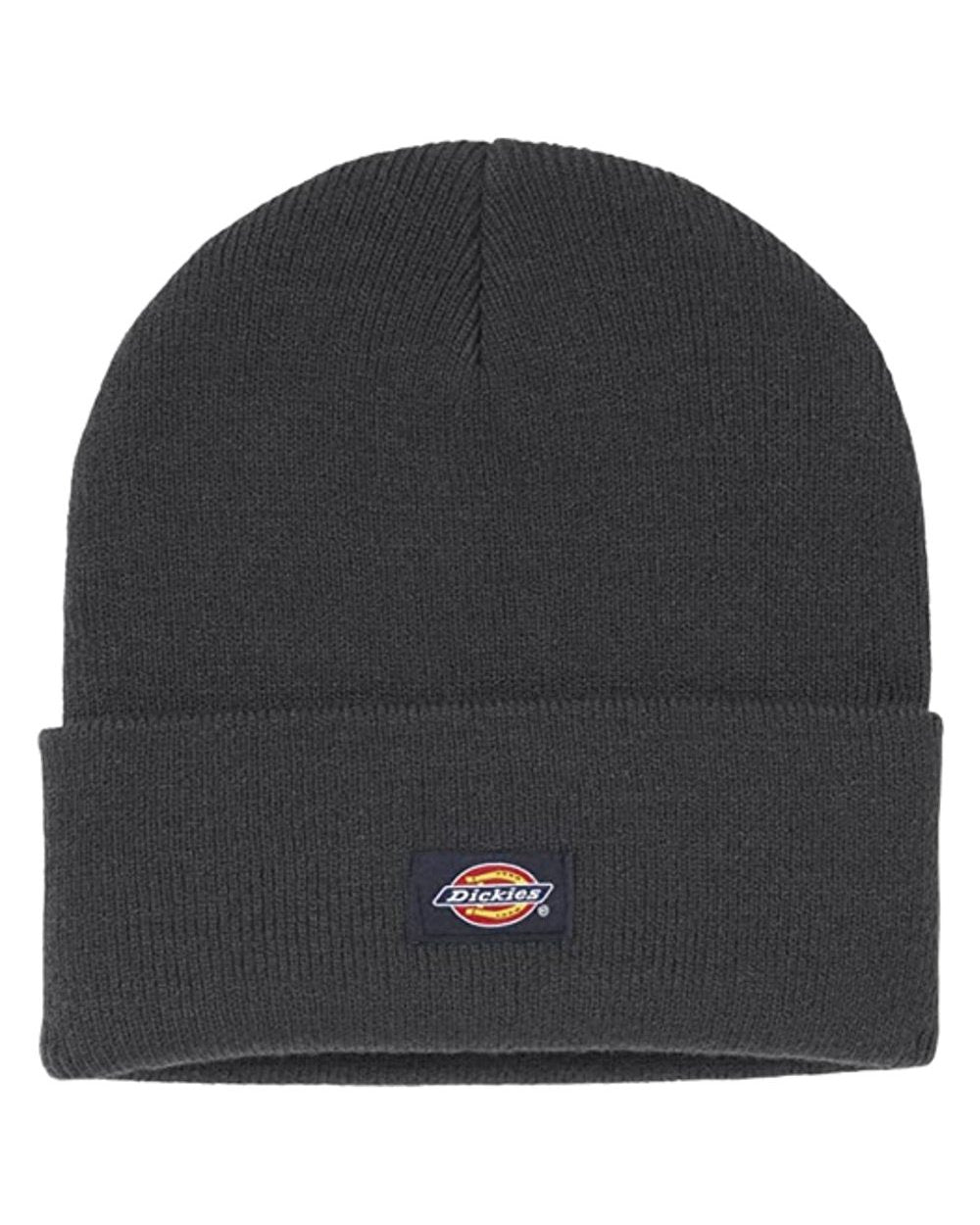 Black coloured Dickies Acrylic Cuffed Beanie on white background 