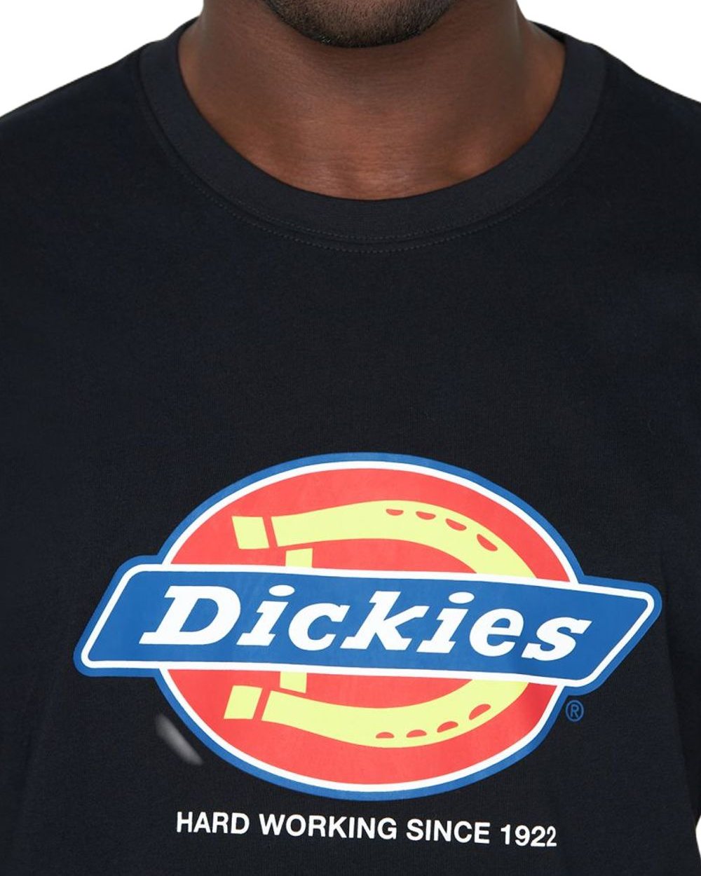 Black coloured Dickies Denison T-shirt on white background 