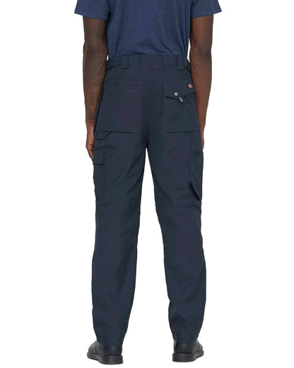 Navy coloured Dickies Eisenhower Multi Pocket Trousers on white background 