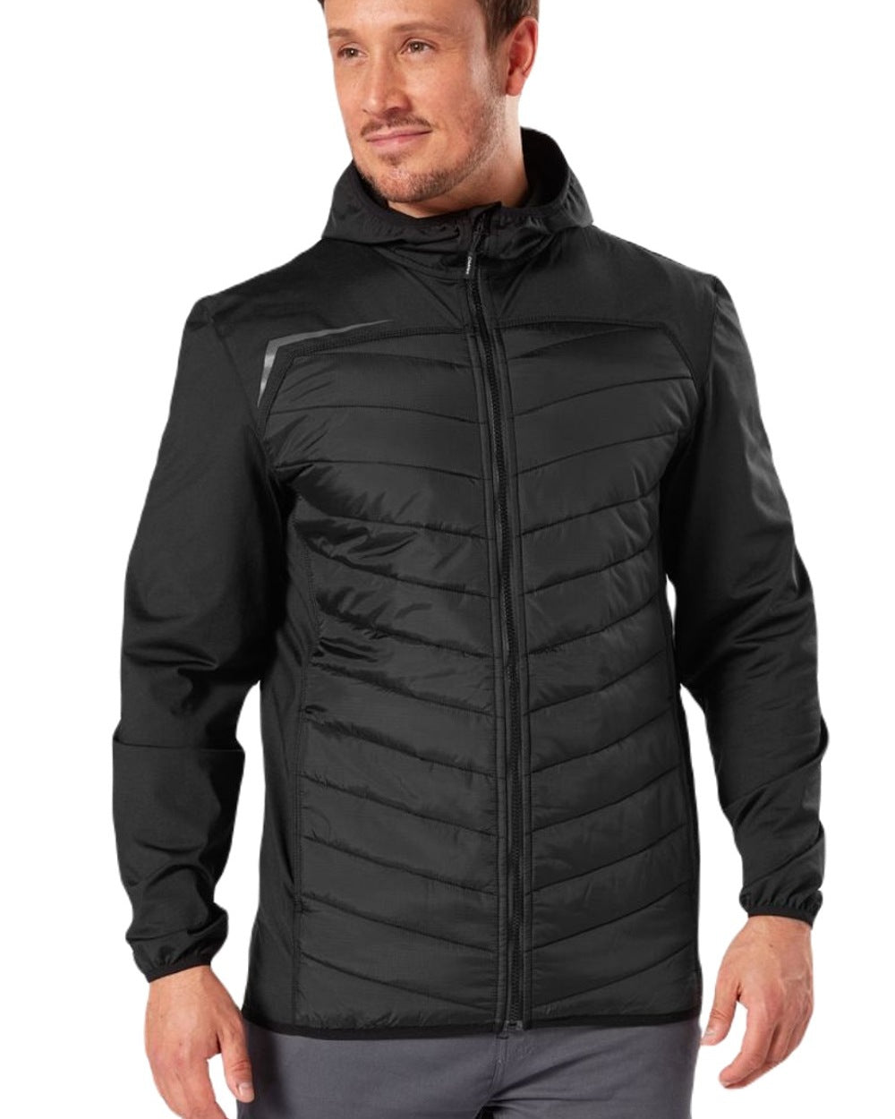 Black coloured Dickies Generation Waterproof Hybrid Jacket on white background