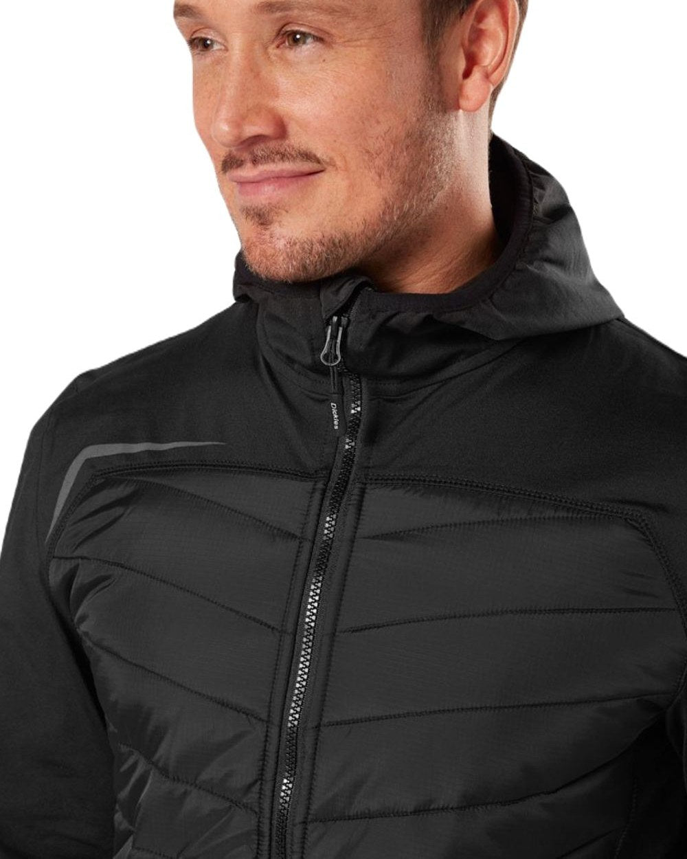 Black coloured Dickies Generation Waterproof Hybrid Jacket on white background