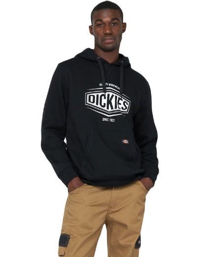 Black coloured Dickies Rockfield Hoodie on white background 