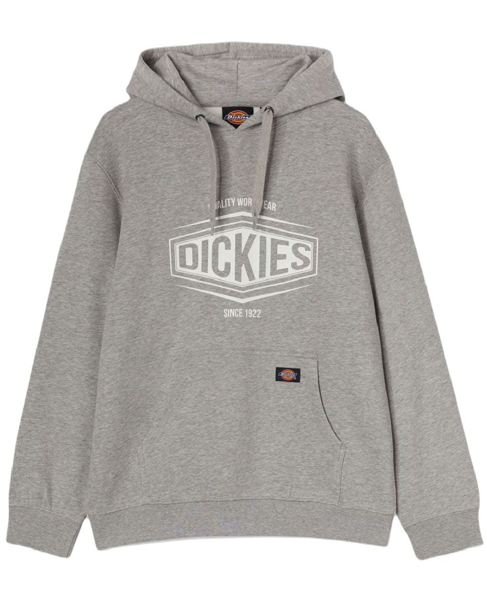 Grey Melange coloured Dickies Rockfield Hoodie on white background 