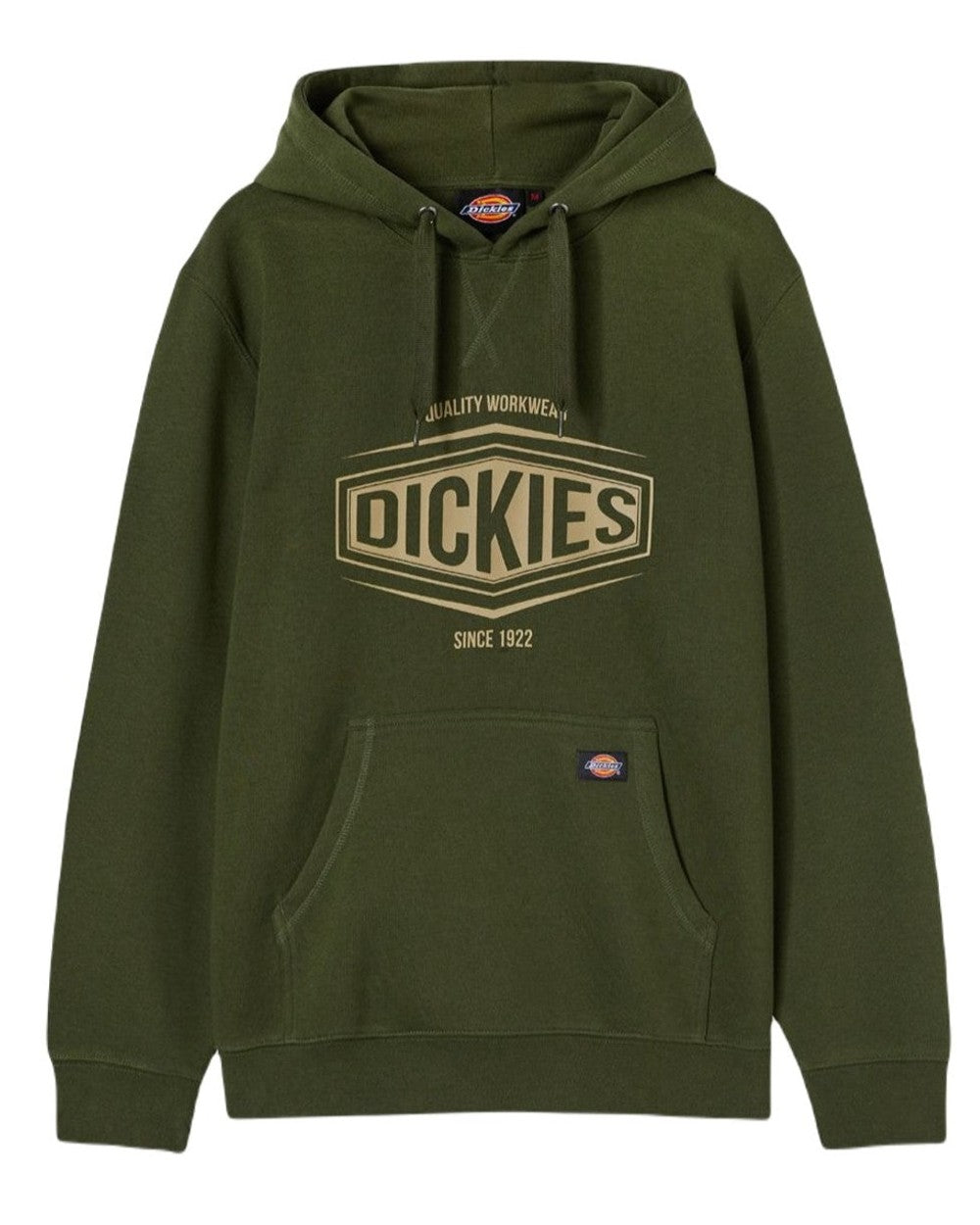 Olive Green coloured Dickies Rockfield Hoodie on white background 