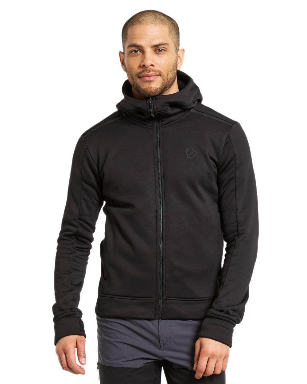 Black coloured Didriksons Acke Full Zip Jacket on white background 