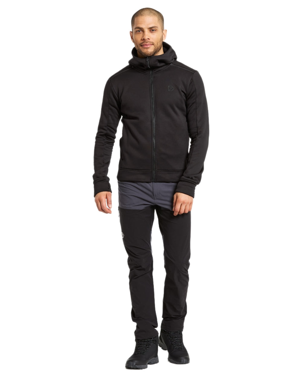 Black coloured Didriksons Acke Full Zip Jacket on white background 