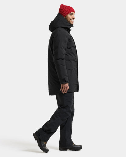 Black coloured Didriksons Akilles Mens Parka 3 on white background 