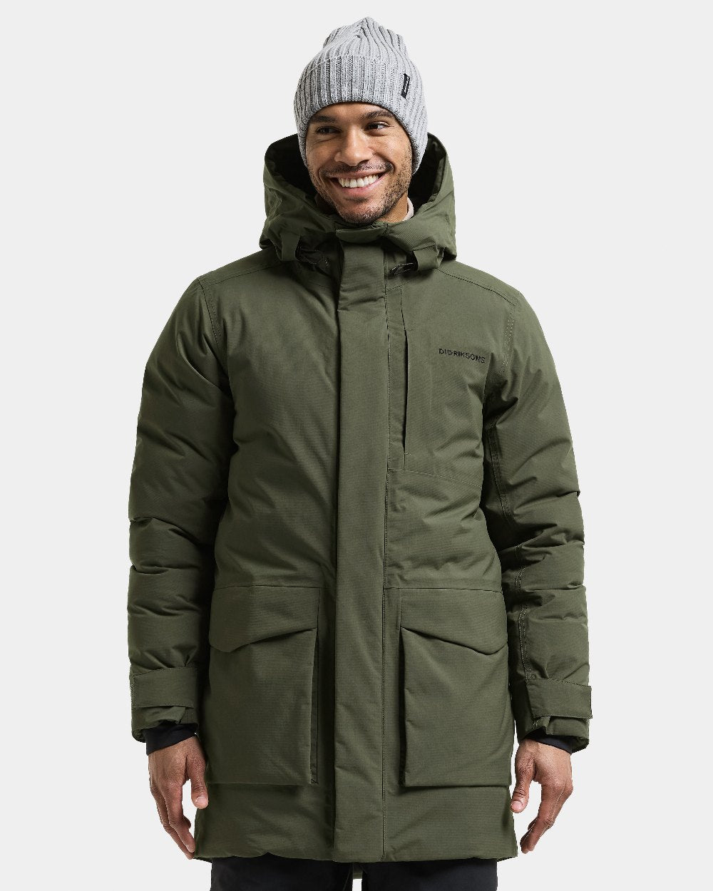 Deep Green coloured Didriksons Akilles Mens Parka 3 on white background 