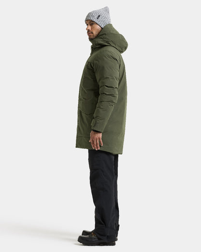 Deep Green coloured Didriksons Akilles Mens Parka 3 on white background 