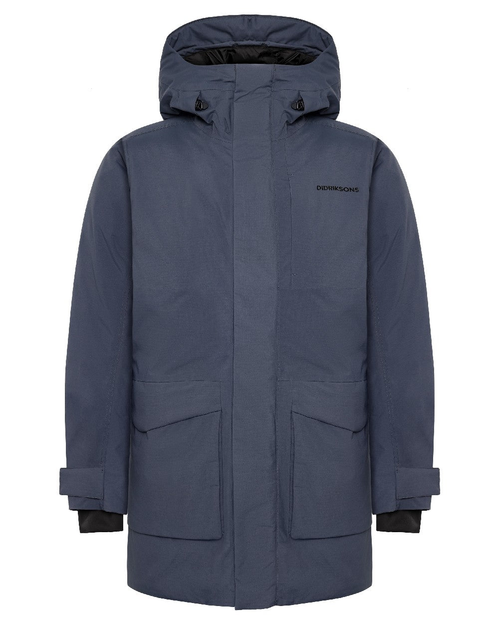 Sleepy Blue coloured Didriksons Akilles Mens Parka 3 on white background 