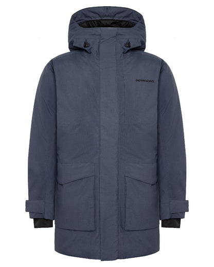 Sleepy Blue coloured Didriksons Akilles Mens Parka 3 on white background 