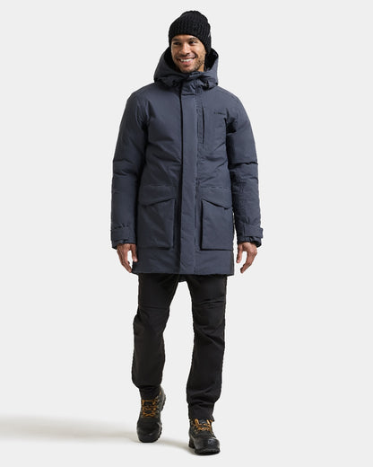Sleepy Blue coloured Didriksons Akilles Mens Parka 3 on white background 