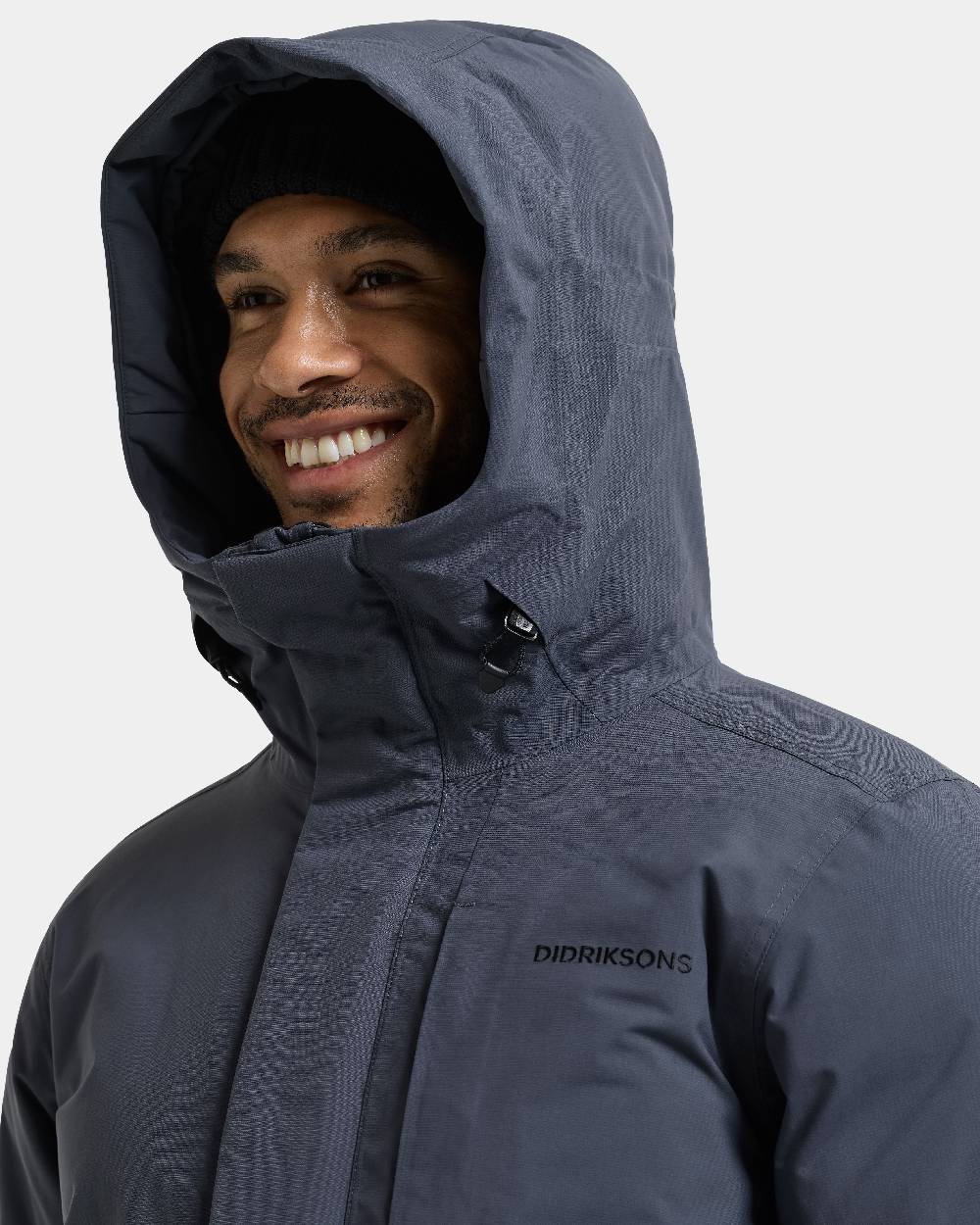 Sleepy Blue coloured Didriksons Akilles Mens Parka 3 on white background 