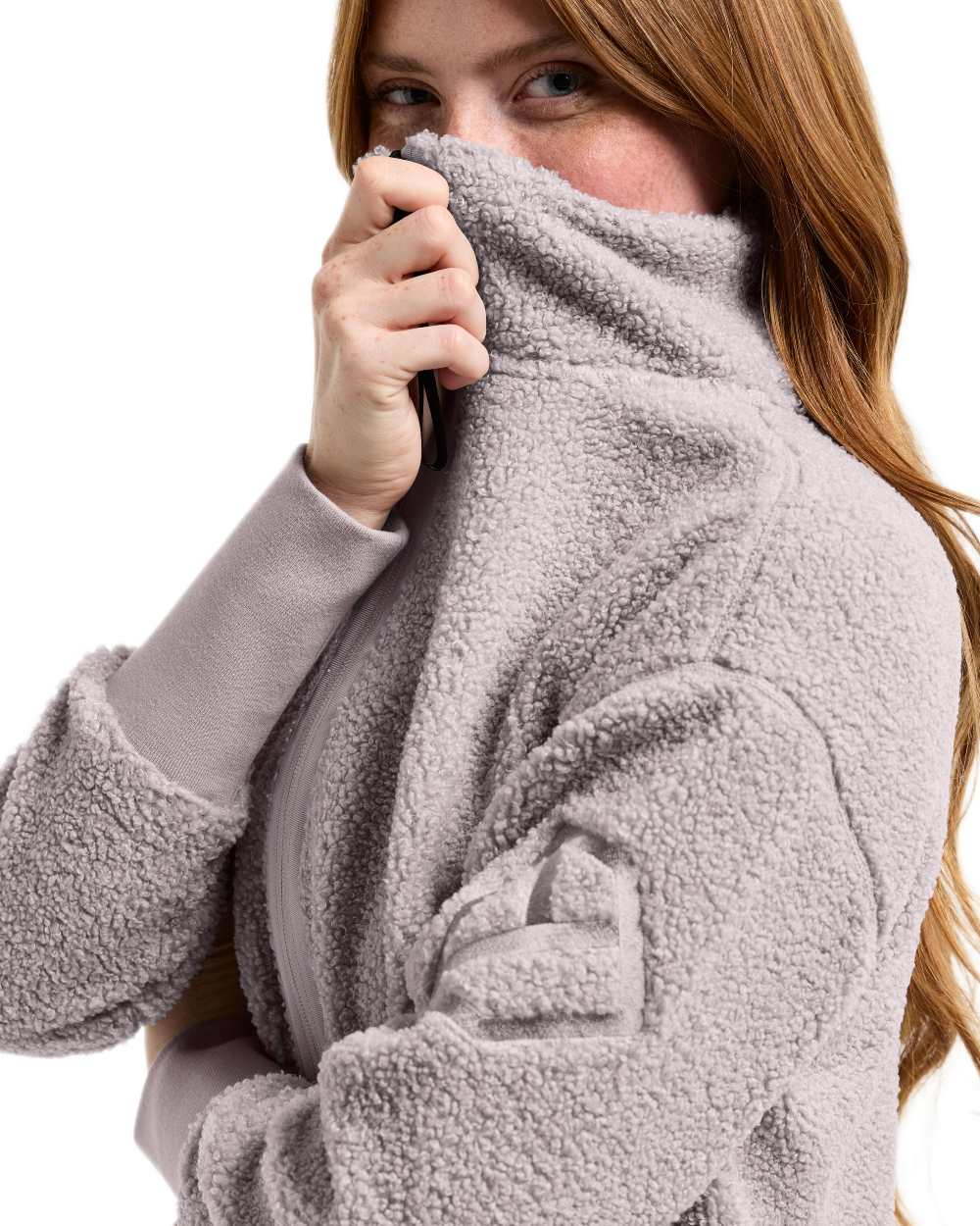 Sunrise Mist coloured Didriksons Full-Zip Fleece Jacket on white background 