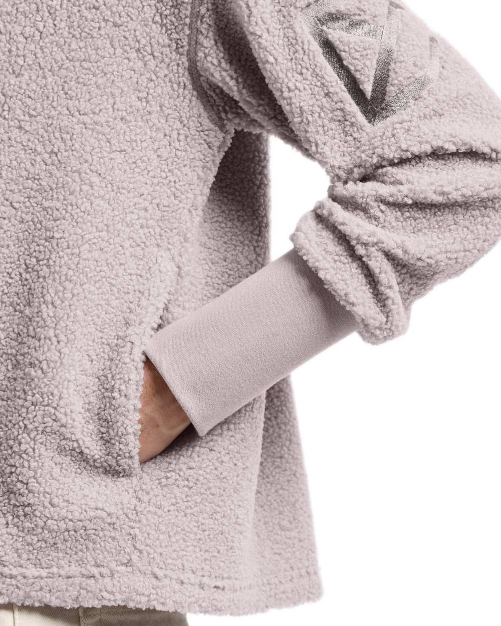 Sunrise Mist coloured Didriksons Full-Zip Fleece Jacket on white background 