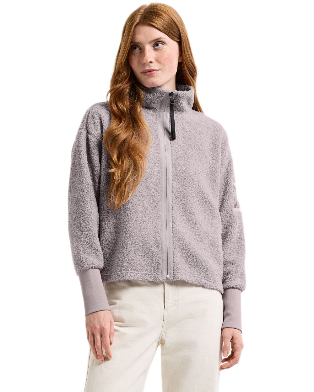 Sunrise Mist coloured Didriksons Full-Zip Fleece Jacket on white background 