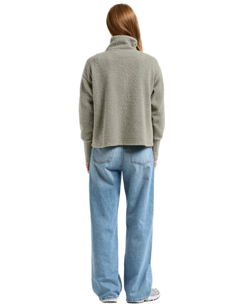 Wilted Leaf coloured Didriksons Full-Zip Fleece Jacket on white background 