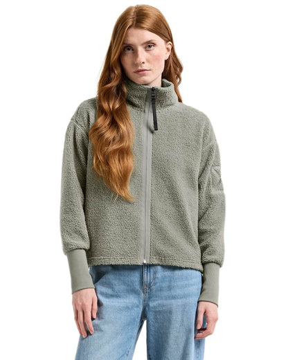 Wilted Leaf coloured Didriksons Full-Zip Fleece Jacket on white background 