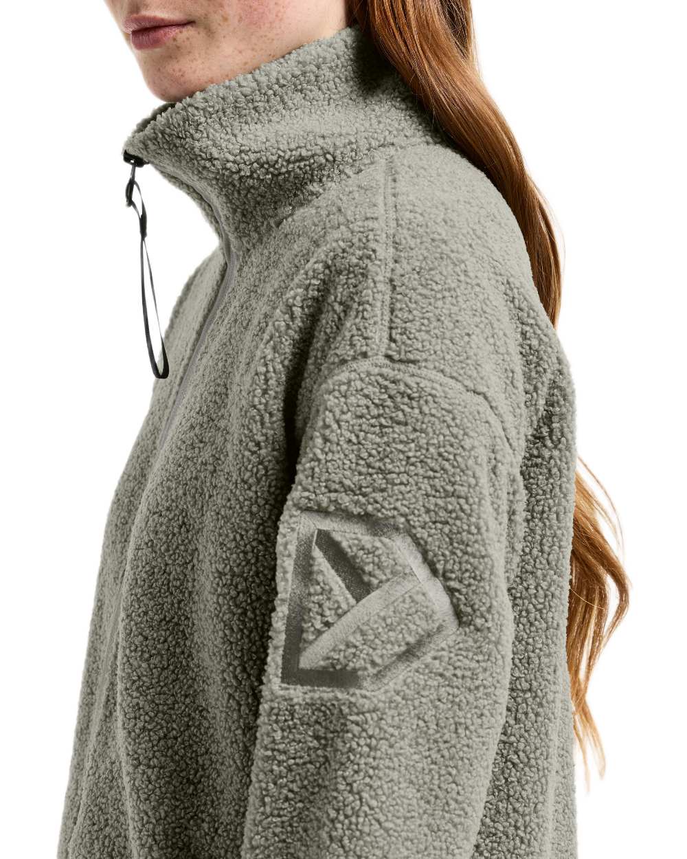 Wilted Leaf coloured Didriksons Full-Zip Fleece Jacket on white background 