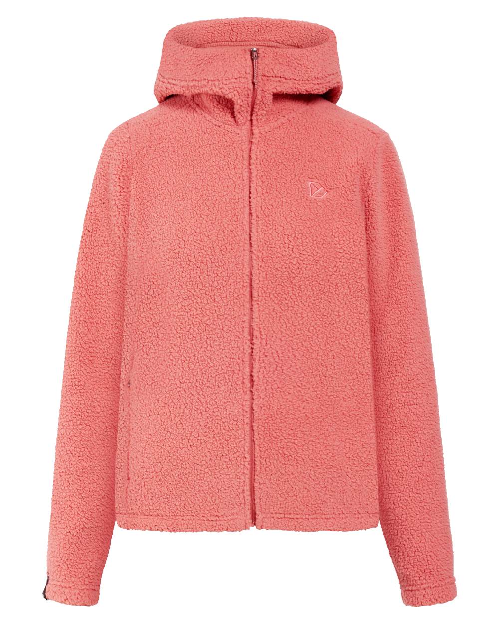 Pink Blush Coloured Didriksons Anniken Womens Full Zip Fleece on White background 