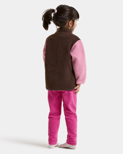 Oyster Pink coloured Didriksons Anten Kids Fullzip 2 on white background 