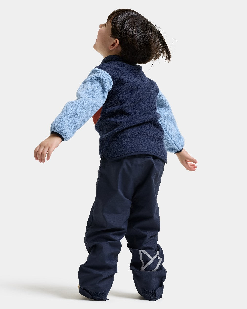 Winter Blue coloured Didriksons Anten Kids Fullzip 2 on white background 