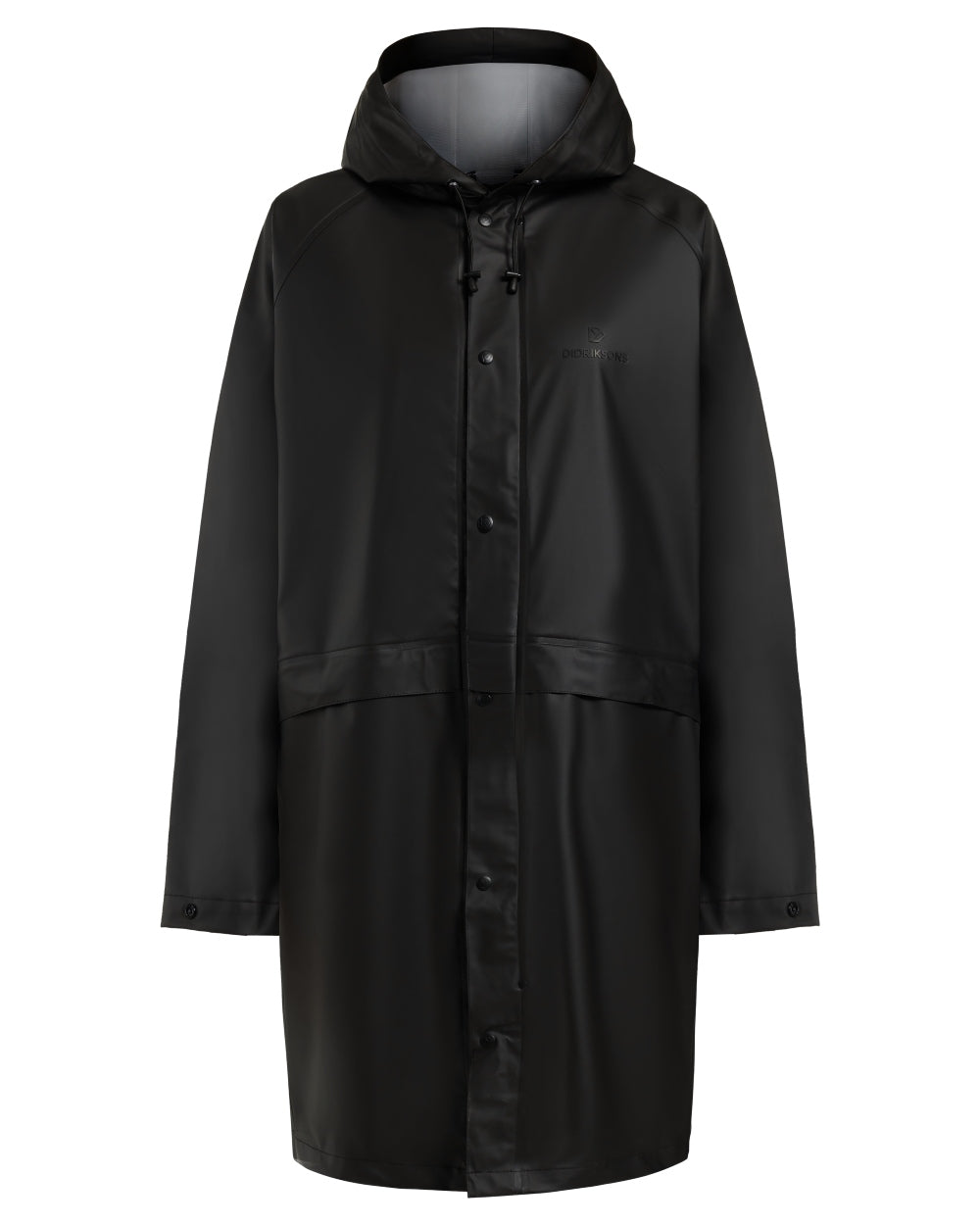 Black coloured Didriksons Avon Parka on white background 