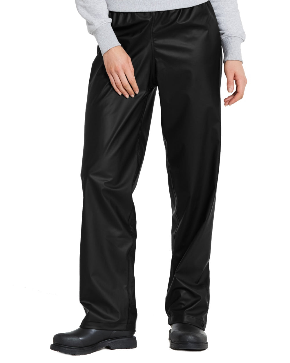 Black coloured Didriksons Avon Pants on white background 