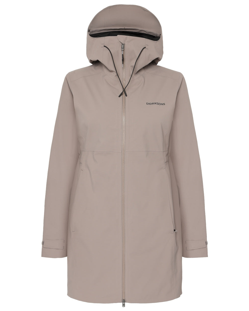 Ash Brown coloured Didriksons Bea Womens Parka 6 on white background 