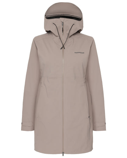 Ash Brown coloured Didriksons Bea Womens Parka 6 on white background 