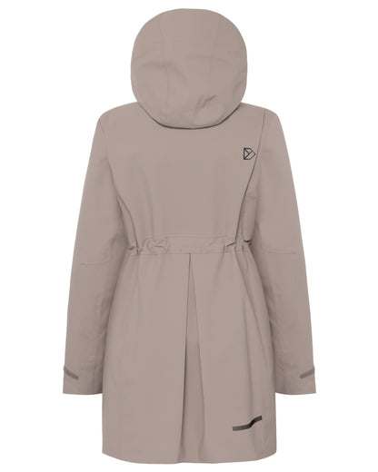 Ash Brown coloured Didriksons Bea Womens Parka 6 on white background 