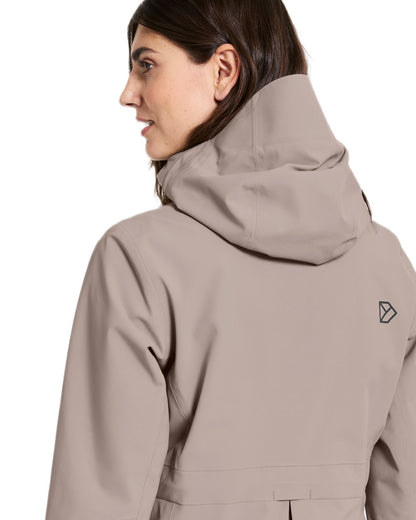 Ash Brown coloured Didriksons Bea Womens Parka 6 on white background 