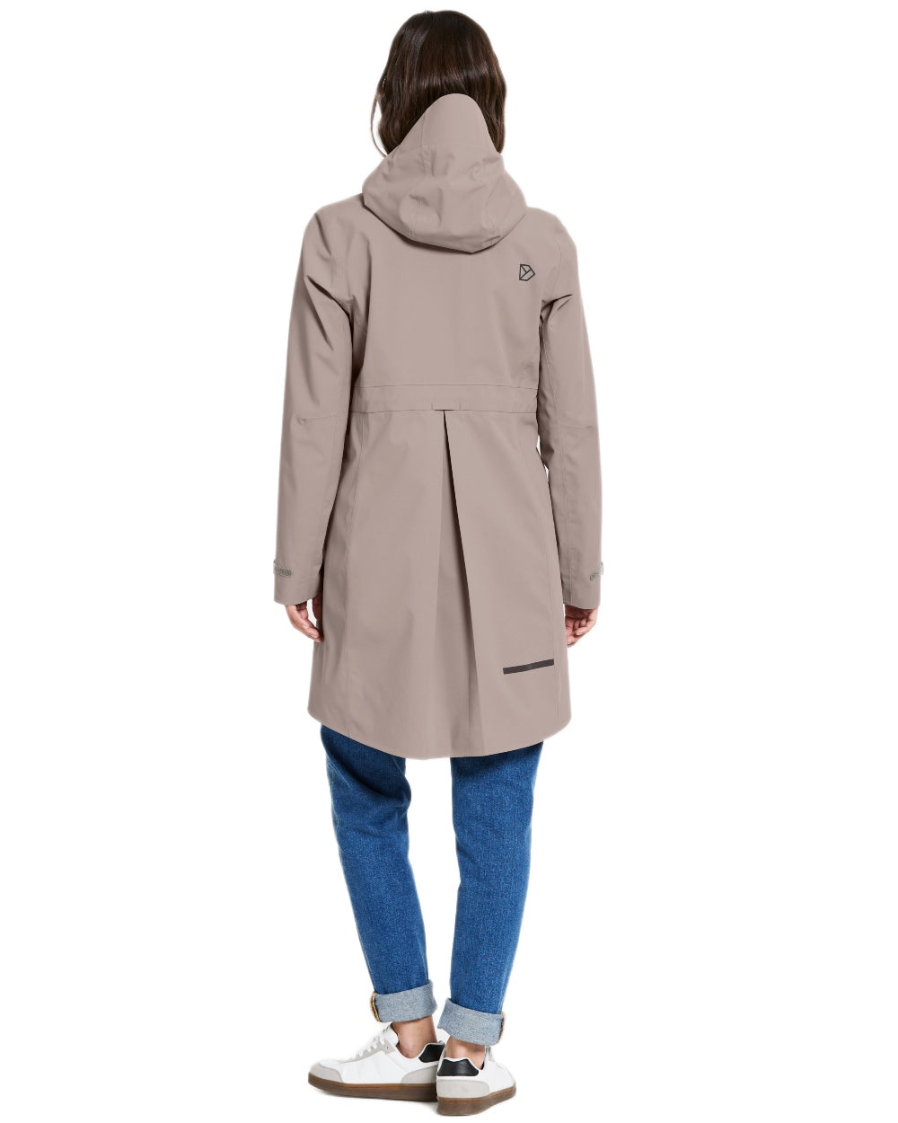 Ash Brown coloured Didriksons Bea Womens Parka 6 on white background 
