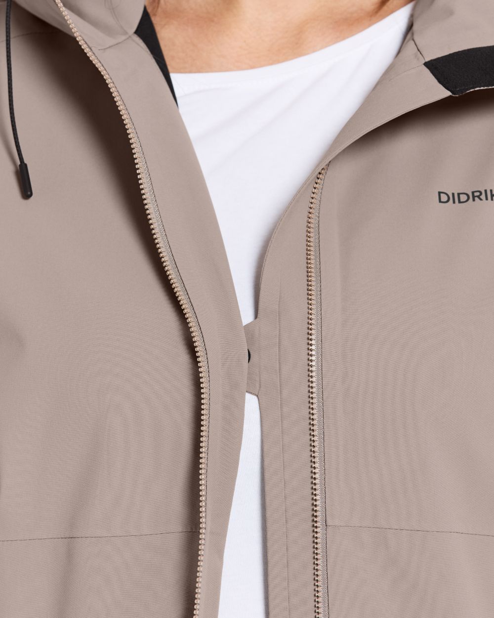 Ash Brown coloured Didriksons Bea Womens Parka 6 on white background 