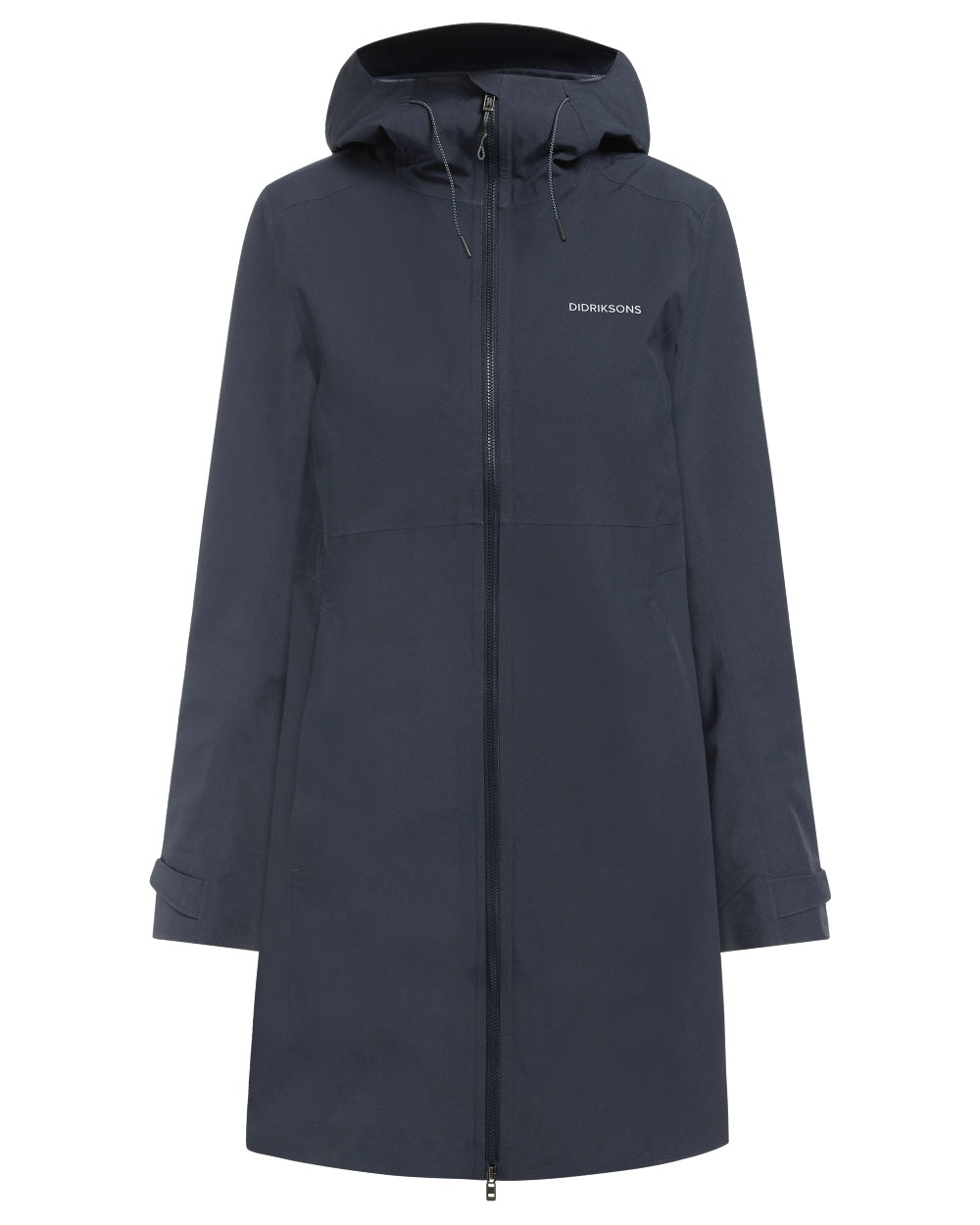 Dark Night Blue coloured Didriksons Bea Womens Parka 6 on white background 
