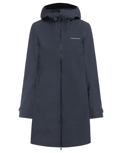 Dark Night Blue coloured Didriksons Bea Womens Parka 6 on white background 