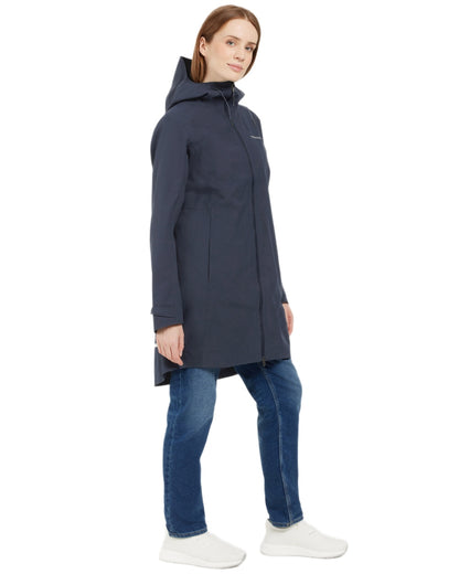 Dark Night Blue coloured Didriksons Bea Womens Parka 6 on white background 