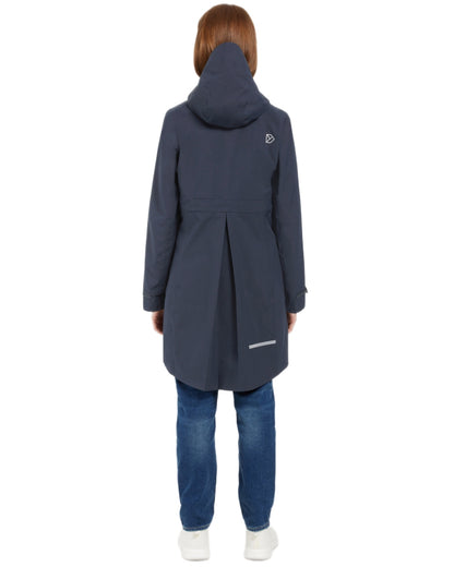 Dark Night Blue coloured Didriksons Bea Womens Parka 6 on white background 