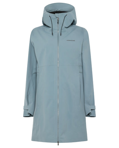 Factory Blue coloured Didriksons Bea Womens Parka 6 on white background 