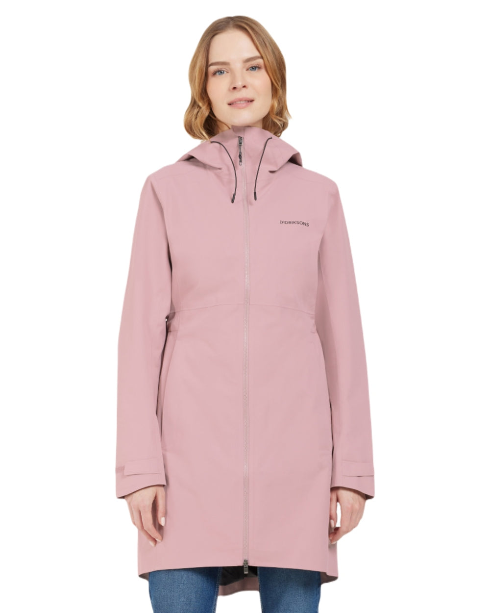 Oyster Lilac coloured Didriksons Bea Womens Parka on white background 