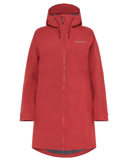 Spring Red coloured Didriksons Bea Womens Parka 6 on white background 